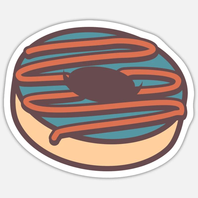 Donut - Sticker taille S (10 x 10 cm) - blanc mat
