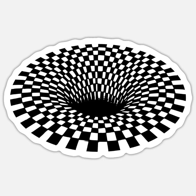 Optical illusion - 3D hole | Round pattern Sticker size S (10 x 10 cm)
