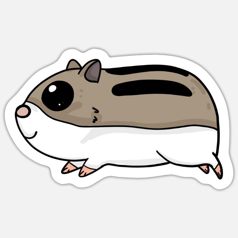 Hamster mignon - Sticker taille S (10 x 10 cm) - blanc mat