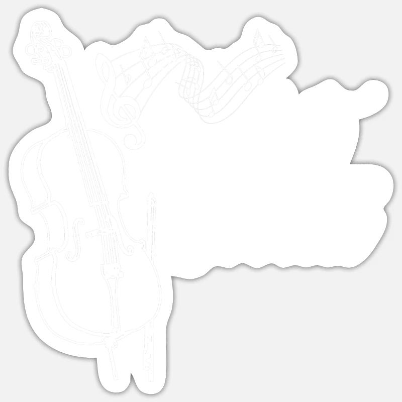 cello - Sticker size S (10 x 10 cm) - white matte
