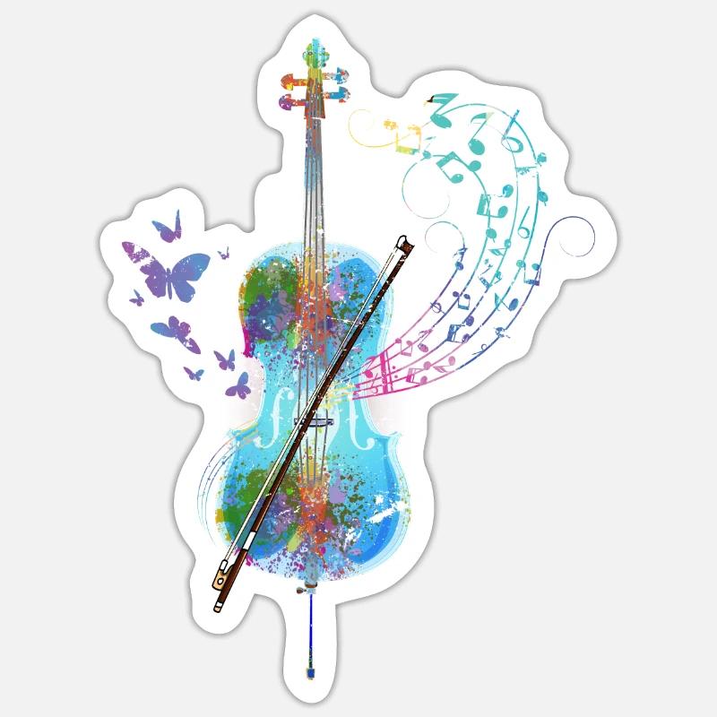 Orchestre violoncelle violoncelle Sticker taille S (10 x 10 cm)