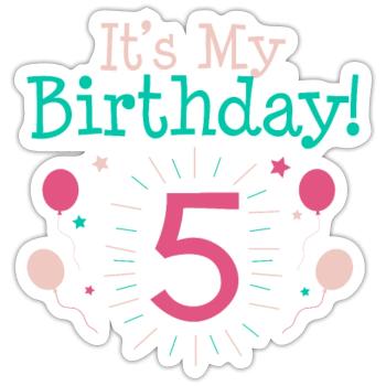 C'est mon 5ème cadeau d'anniversaire 5 ans Cadeaux cinquième B - Sticker taille S (10 x 10 cm) - blanc mat - Devant