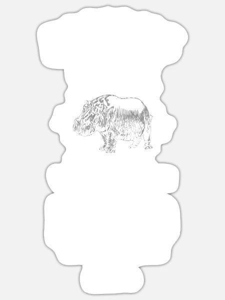 herbivore nilpferd flusspferd hippo sei du selbst - Sticker Größe S (10 x 10 cm) - Mattweiß