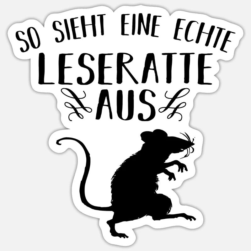 Leseratte Bücher lesen Geschenk - Sticker Größe S (10 x 10 cm) - Mattweiß