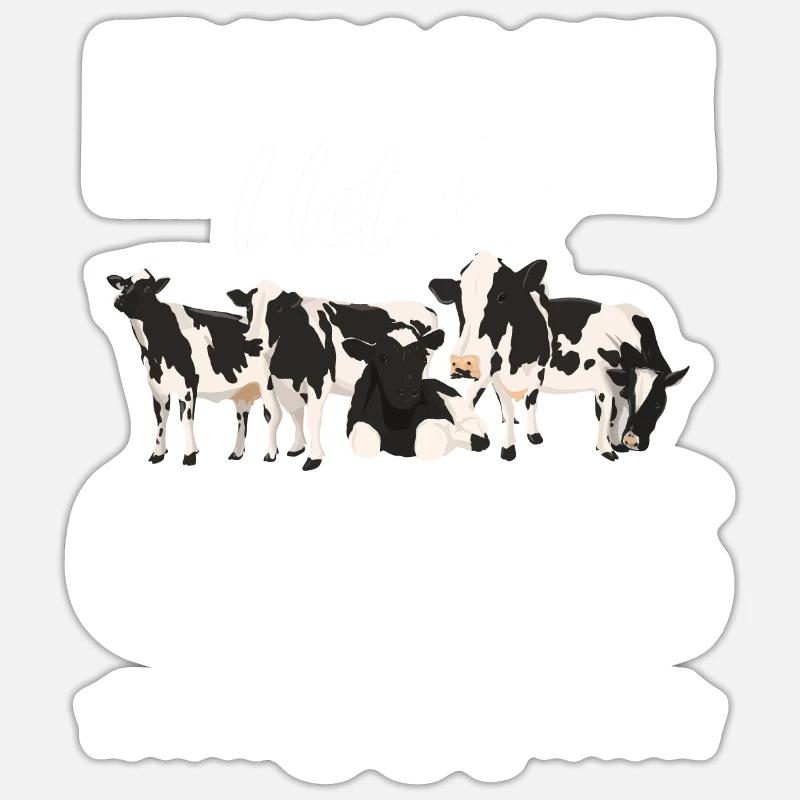 Kühe Geschenk - Sticker Größe S (10 x 10 cm) - Mattweiß