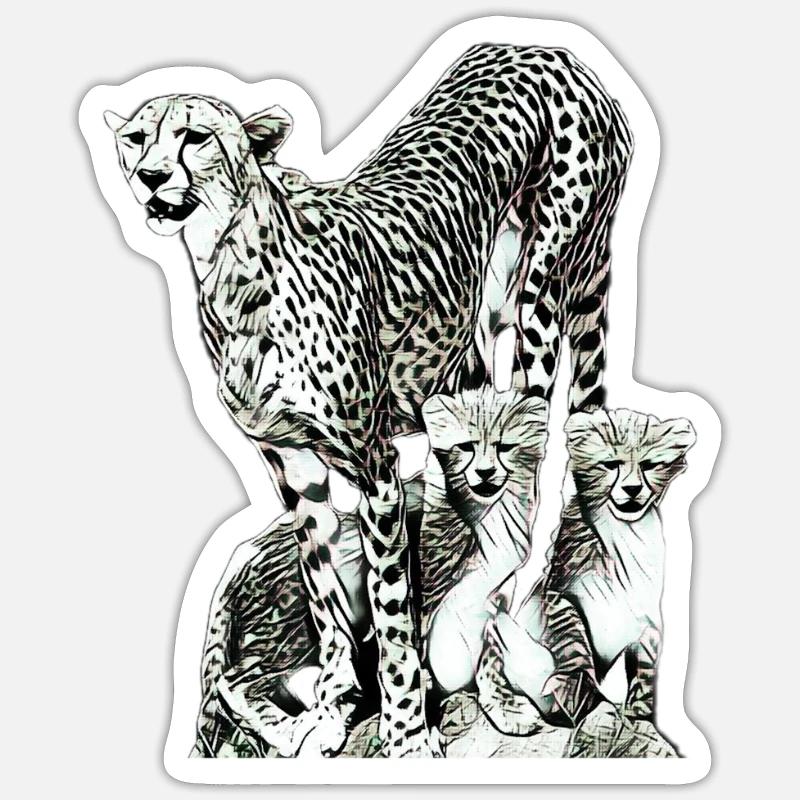 Guépard Sticker taille S (10 x 10 cm)
