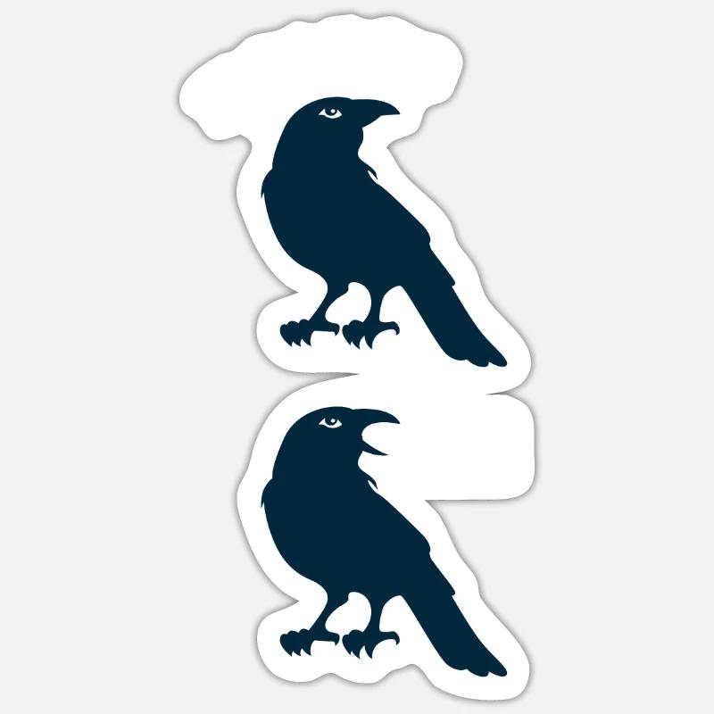Crow Schrei Geek oder Hipster Geschenk - Sticker Größe S (10 x 10 cm) - Mattweiß