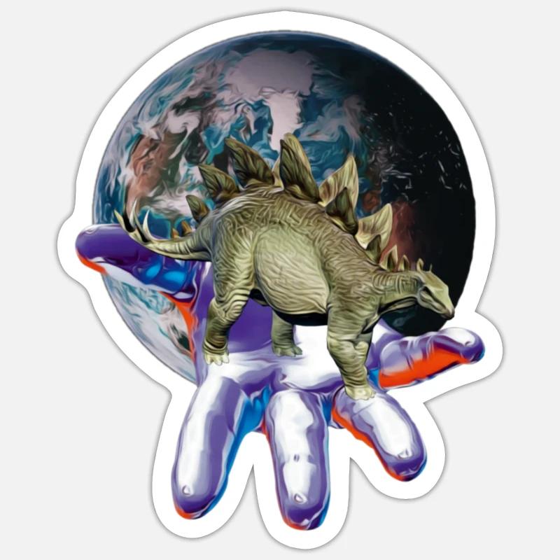 Stegosaurus - Sticker taille S (10 x 10 cm) - blanc mat