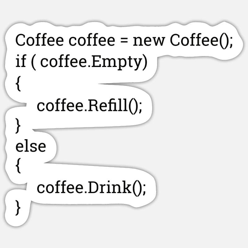 « Coffee and Code » | Programmeurs, programmeurs Sticker taille S (10 x 10 cm)