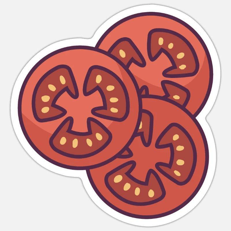 Tranches de tomate Sticker taille S (10 x 10 cm)