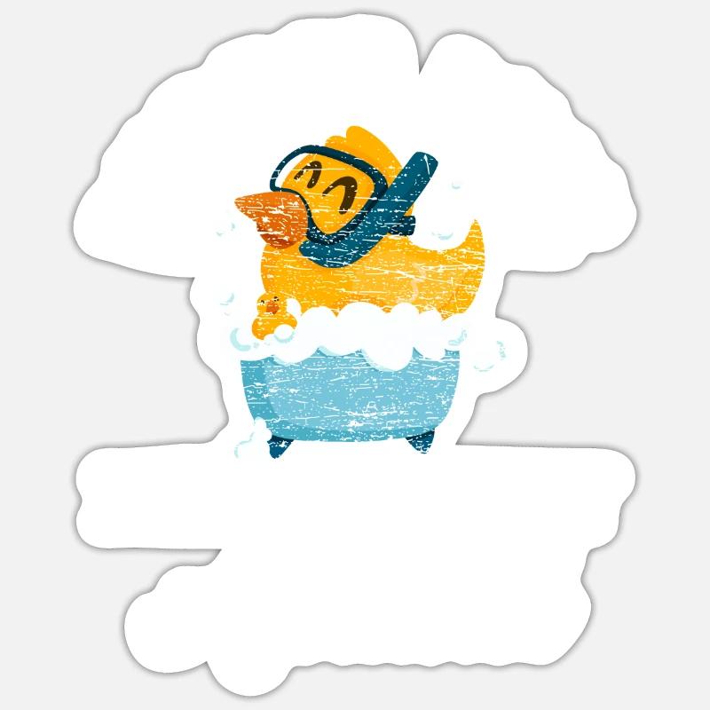 Baignoire de canard - Sticker taille S (10 x 10 cm) - blanc mat