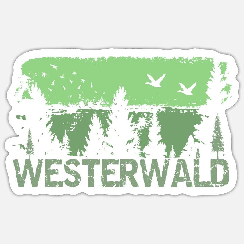 Westerwald - Sticker taille S (10 x 10 cm) - blanc mat