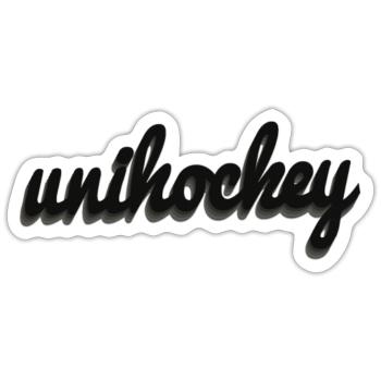 Unihockey / Floorball - Sticker Größe S (10 x 10 cm) - Mattweiß - Vorne