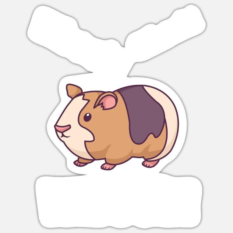 Cochon d'Inde Cochon d'Inde: Wheek! Wheek! - Sticker taille S (10 x 10 cm) - blanc mat