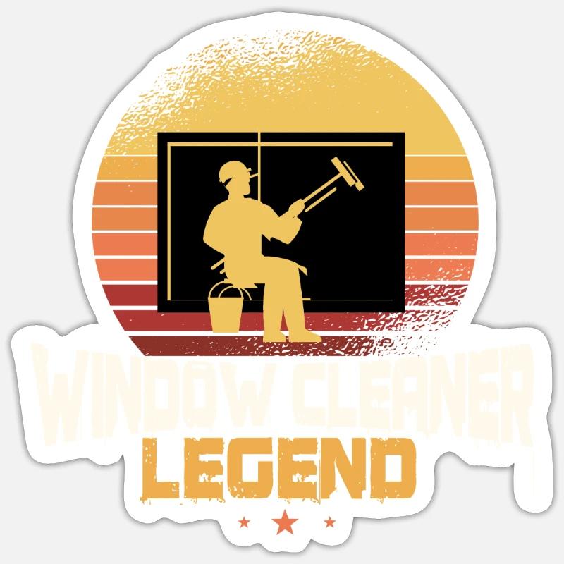 Window cleaner legend - Sticker size S (10 x 10 cm) - white matte