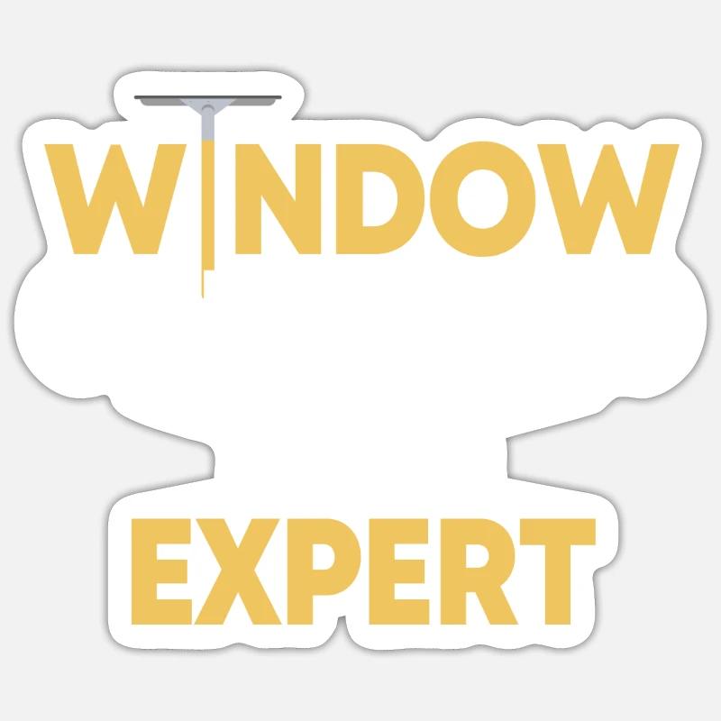 Fensterputzer Experte - Sticker Größe S (10 x 10 cm) - Mattweiß