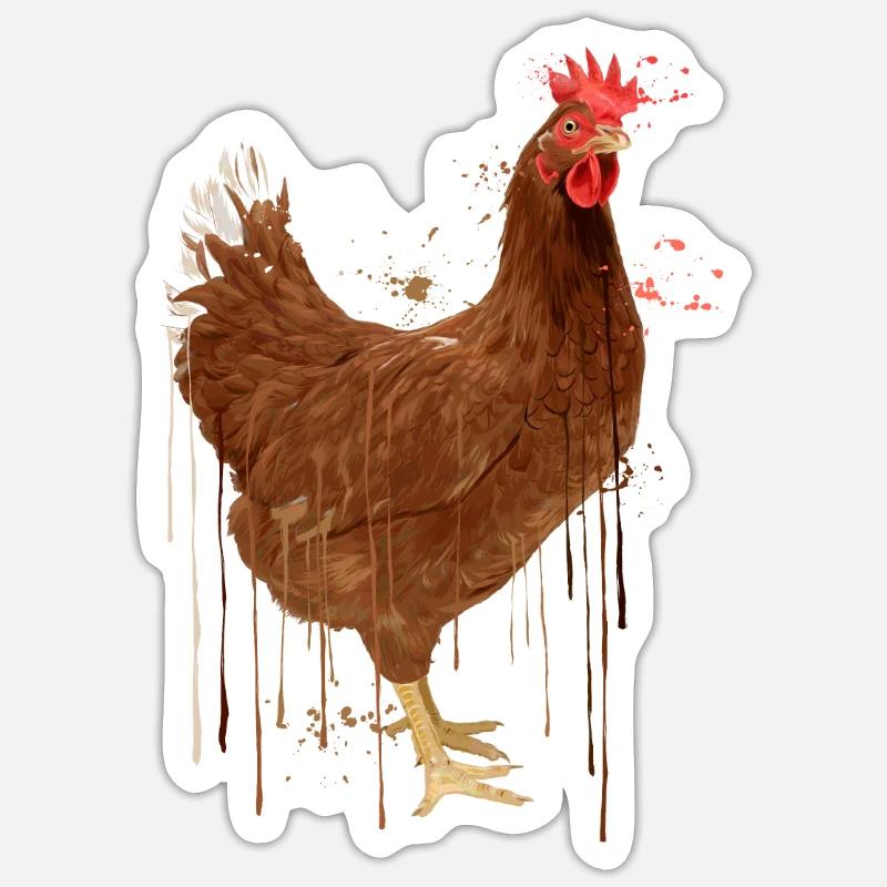 Chicken Drip - Sticker size S (10 x 10 cm) - white matte