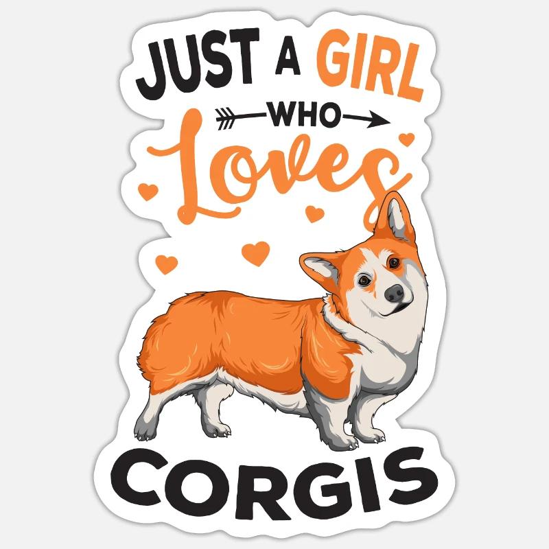 Corgi - Sticker taille S (10 x 10 cm) - blanc mat