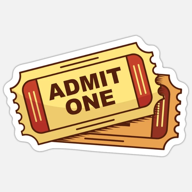 Billets de cinéma - Sticker taille S (10 x 10 cm) - blanc mat
