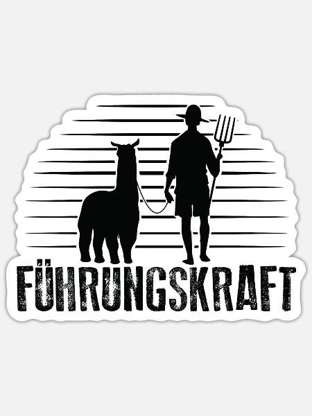 Alpaka Führungskraft - Alpaka Farm Lama Farmer - Sticker Größe S (10 x 10 cm) - Mattweiß