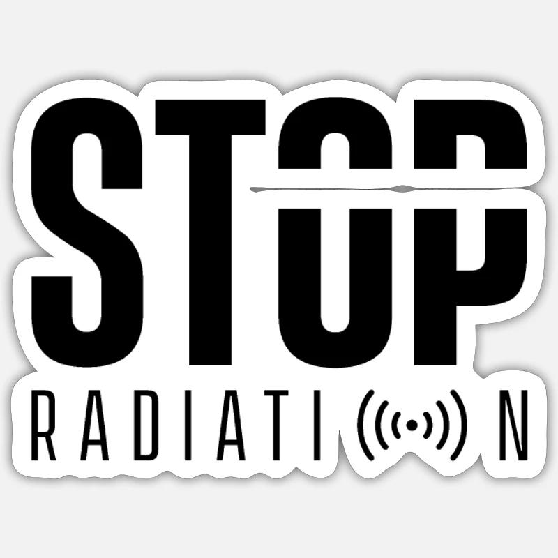Stop radiation. Emits rays - Sticker size S (10 x 10 cm) - white matte