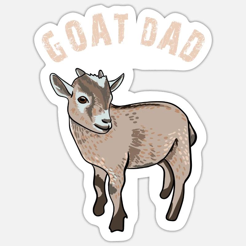 Papa de chèvre - Sticker taille S (10 x 10 cm) - blanc mat