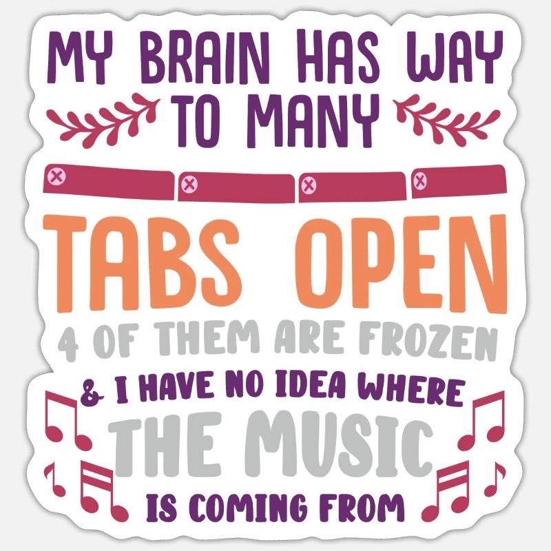 adhd, adhd Gehirn, Tabs, - Sticker Größe S (10 x 10 cm) - Mattweiß