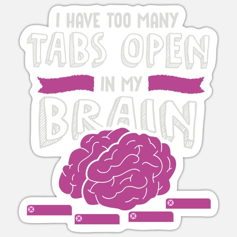 adhd, adhd Brain tabs open, Achtung, Sticker Größe S (10 x 10 cm)