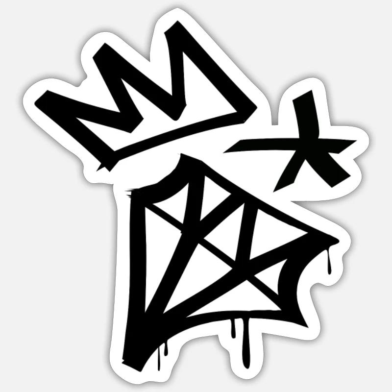 Diamond graffiti - Sticker size S (10 x 10 cm) - white matte