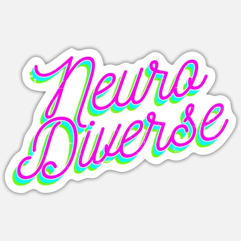 ADHS Neuro Diverse Geschenk - Sticker Größe S (10 x 10 cm) - Mattweiß