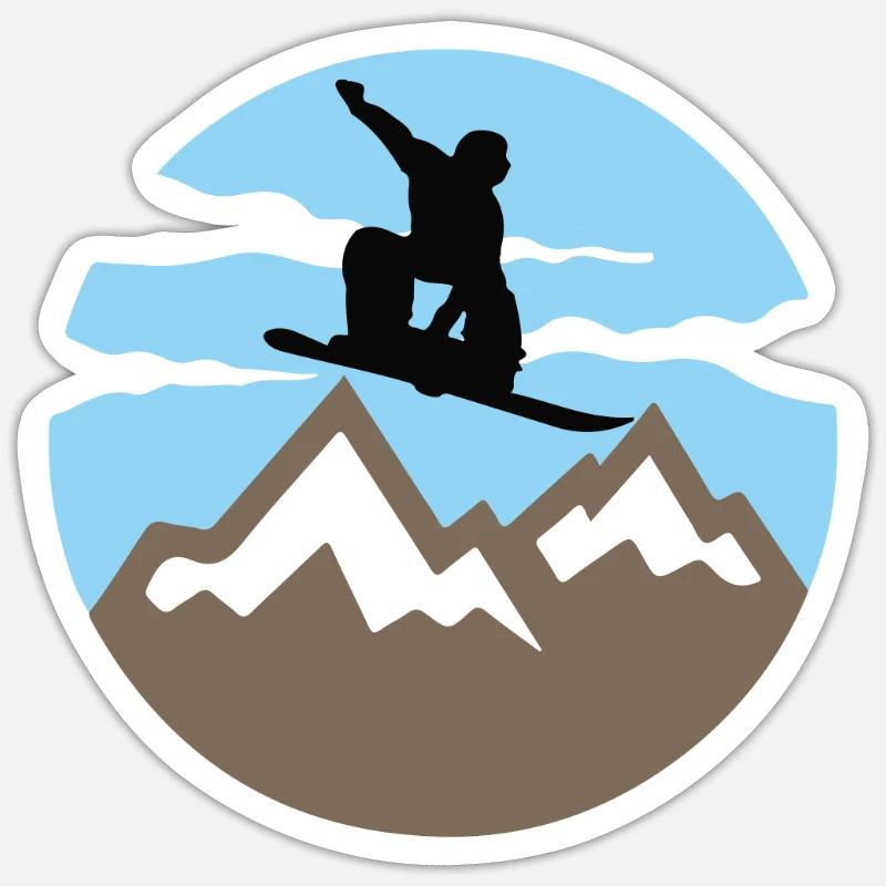 Snowboard - Sticker taille S (10 x 10 cm) - blanc mat