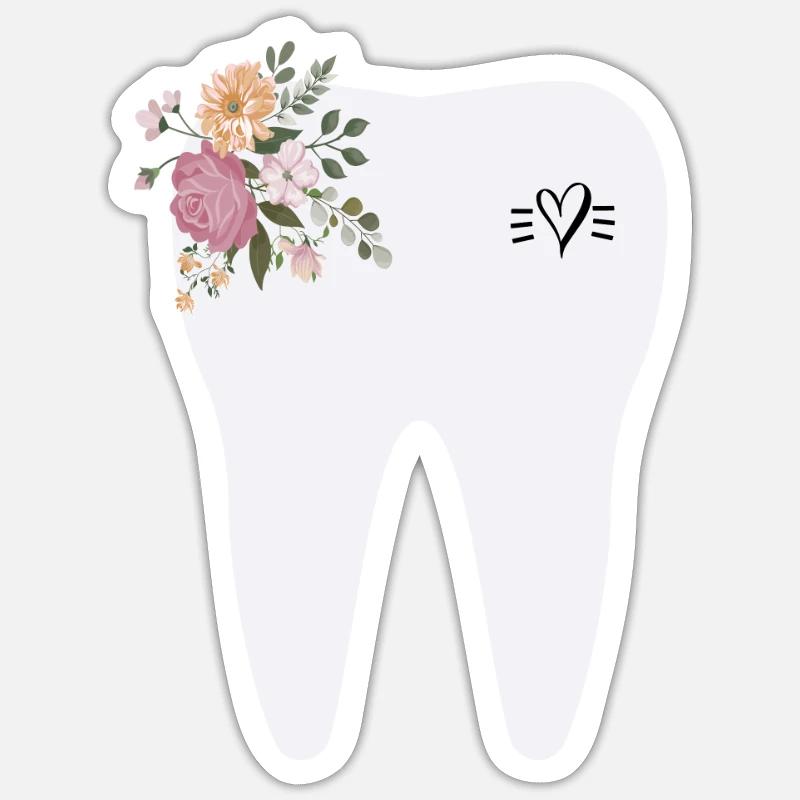 tooth - Sticker size S (10 x 10 cm) - white matte