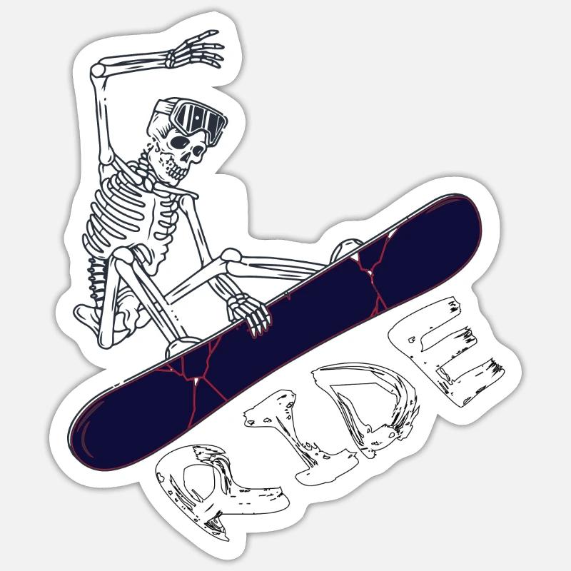 Snowboard - Sticker size S (10 x 10 cm) - white matte