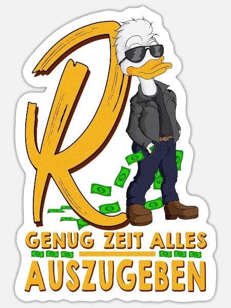 Rente Ruhestand im R-Ente oder Renteneintritts - Sticker Größe S (10 x 10 cm) - Mattweiß