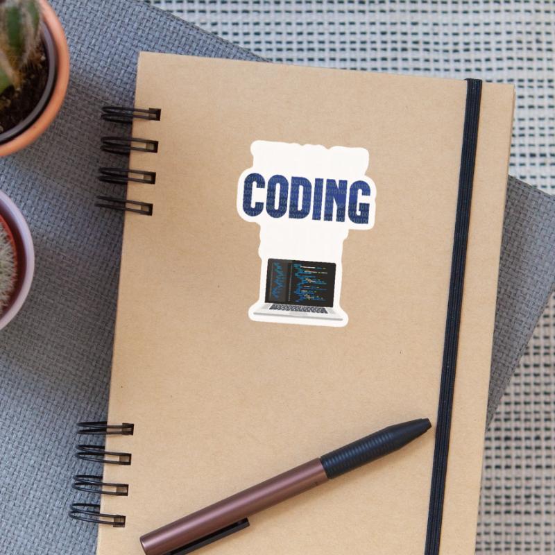 Codeur d’ordinateur Codeur Nerd Codage Sticker taille S (10 x 10 cm)