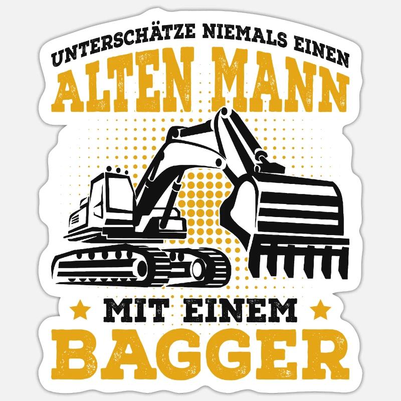 Baggerfahrer Sticker Größe S (10 x 10 cm)