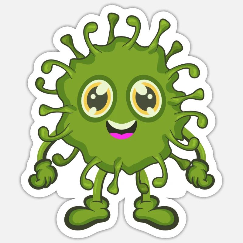 Virus bactérien - Sticker taille S (10 x 10 cm) - blanc mat