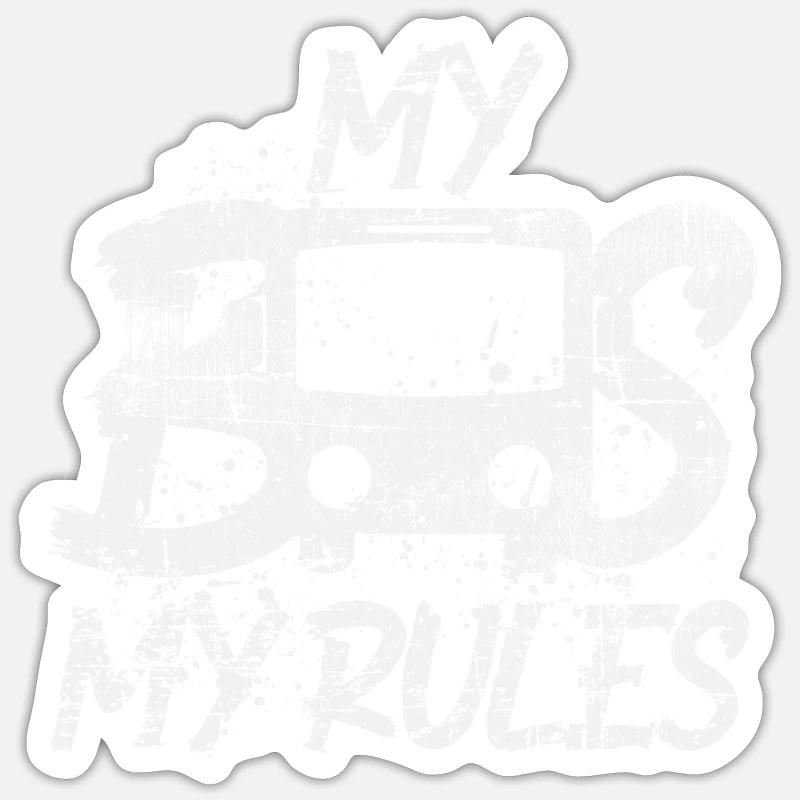 Busfahrer Bus - Sticker Größe S (10 x 10 cm) - Mattweiß