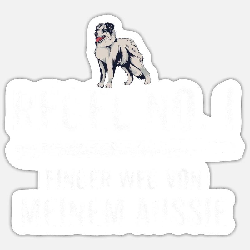 Australian Shepherd Hund Aussie Hundebesitzer Gesc - Sticker Größe S (10 x 10 cm) - Mattweiß
