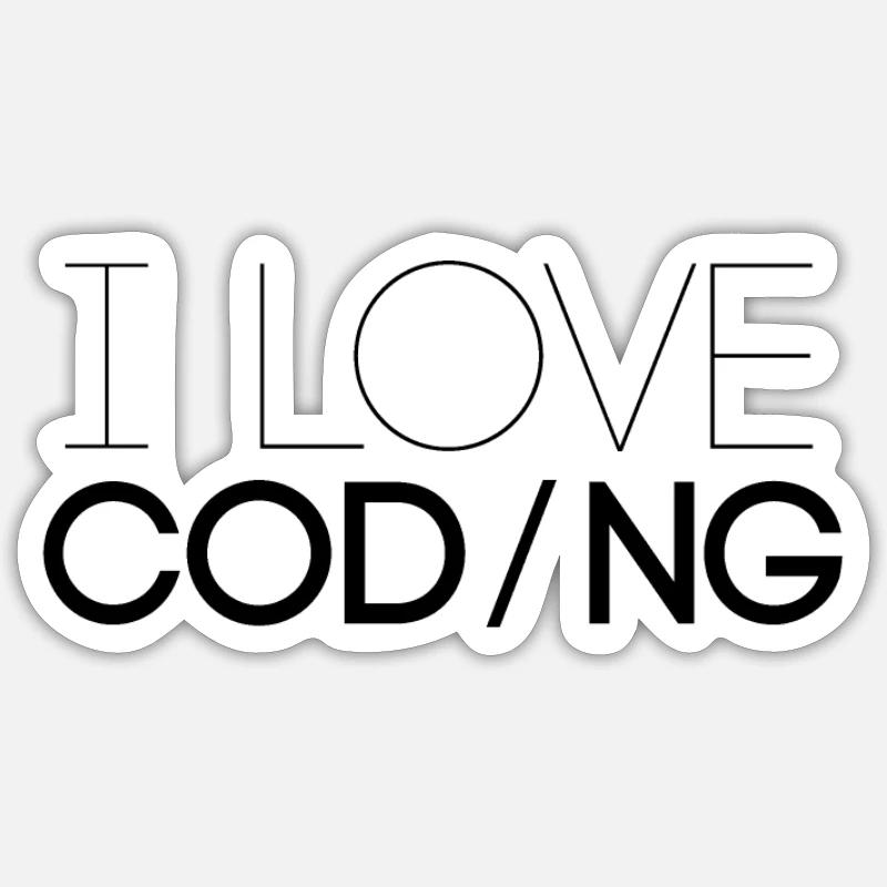 I love programming programmer code profession Sticker size S (10 x 10 cm)