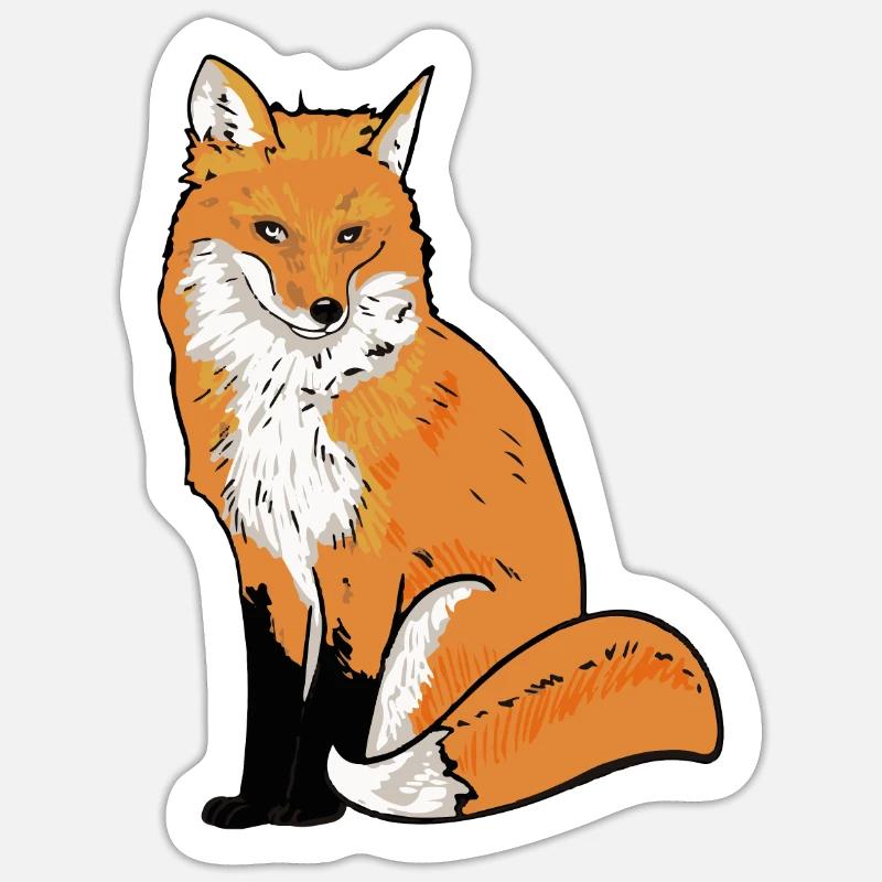 Fox Illustration - Sticker size S (10 x 10 cm) - white matte