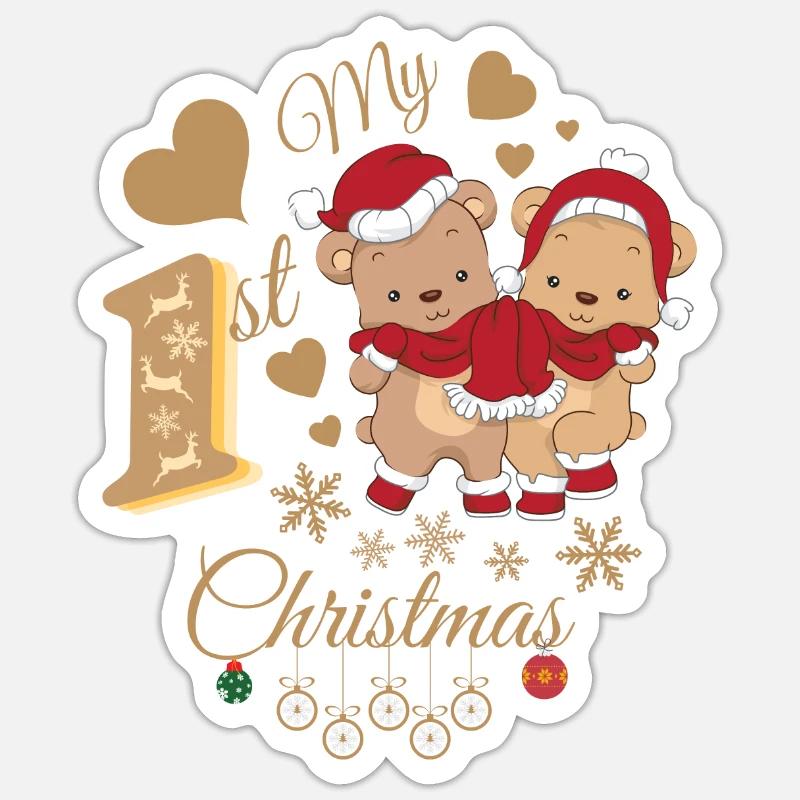 Baby's erste Weihnachten Sticker Größe S (10 x 10 cm)