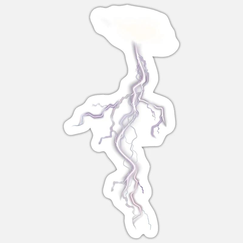 Idée cadeau d'éclairage Lightning Bolt Graphic - Sticker taille S (10 x 10 cm) - blanc mat