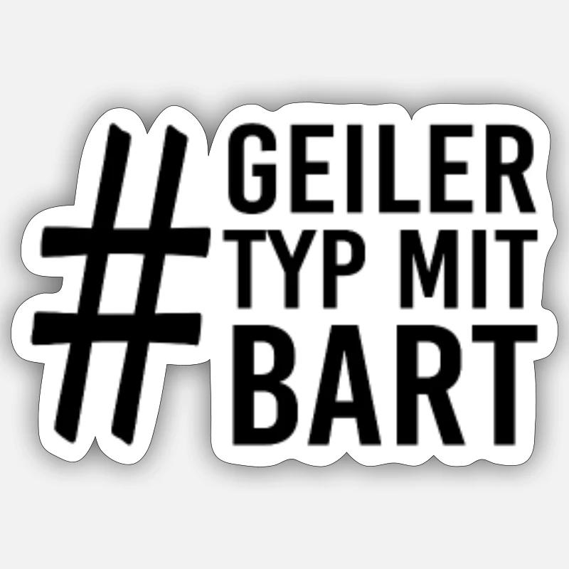 Geiler Typ Mit Bart - #geilertypmitbart Hashtag Sticker Größe S (10 x 10 cm)