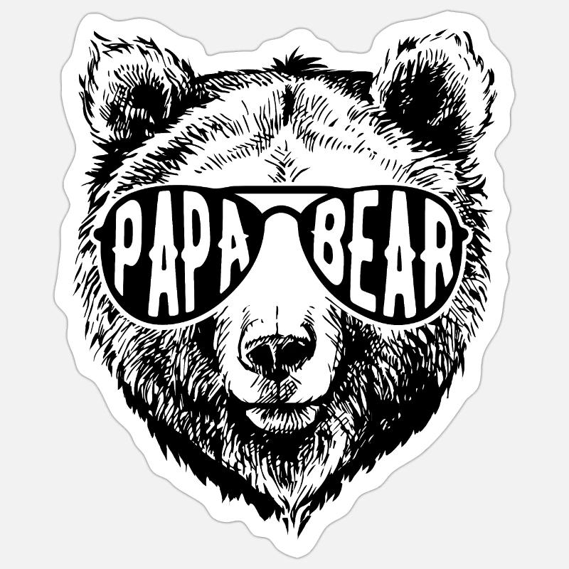 Papa Ours Sticker taille S (10 x 10 cm)
