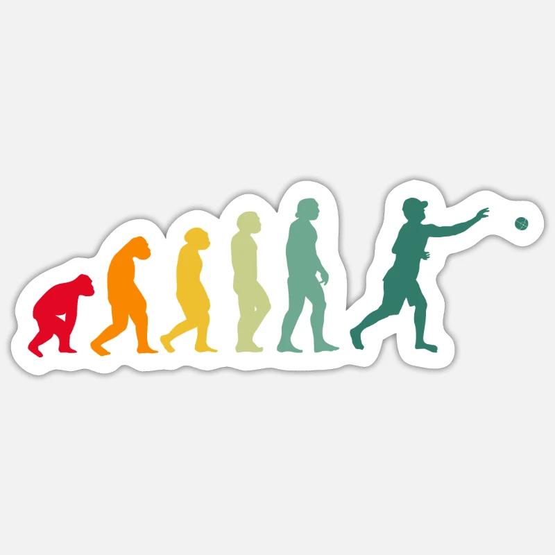 Evolution Pétanque Boule Boccia Retro Boulespieler - Sticker Größe S (10 x 10 cm) - Mattweiß