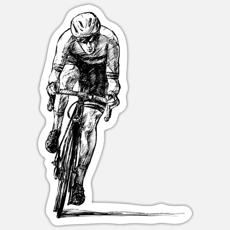 Road bikes - Sticker size S (10 x 10 cm) - white matte