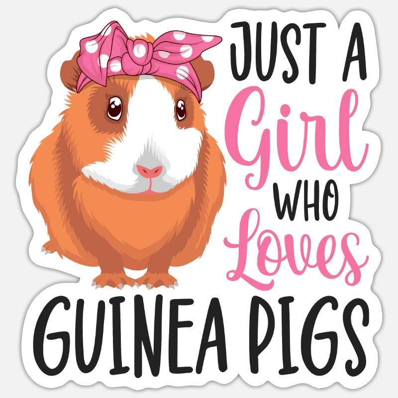 Cochon d'Inde - Sticker taille S (10 x 10 cm) - blanc mat
