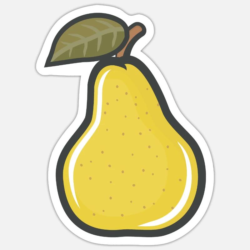 poire - Sticker taille S (10 x 10 cm) - blanc mat