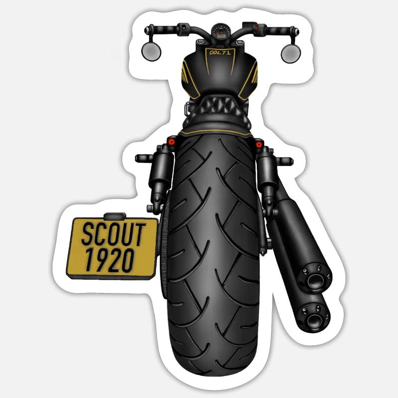 Custom Bobber SCOUT1920 - Sticker Größe S (10 x 10 cm) - Mattweiß